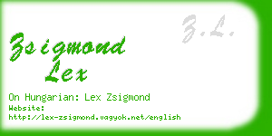 zsigmond lex business card